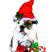 English Bulldog Kerstfeest Merry Grosgrain Lint