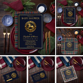 Preppy Rocking Horse Blue Flat Bedankt Card