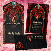 Eeuwige liefde in de schaduw van rozen. acryl uitnodigingen