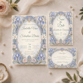 Etherele Art Nouveau Iris Romantische Bruiloft Save The Date
