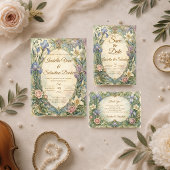 Etherele Art Nouveau Iris Bruiloft Kaart