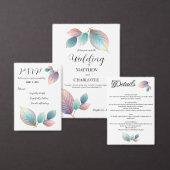 Pastel iriserende bladeren bruiloft dromerige past save the date (Personaliseer de collectie van deze zelfstandige maker.)