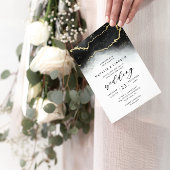 Etherische Mist Ombre Zwart Waterverf Vrijgezellen Kaart