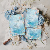 Ethereal Ocean Light Wedding Kaart