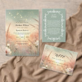Ethereal Pastel Wildflower Field Wedding RSVP Kaartje (Personaliseer de collectie van deze zelfstandige maker.)