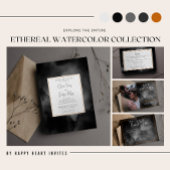 Etheïstische Waterverf Black Moody Halloween bruil Save The Date