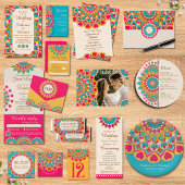 Kleurrijke etnische Mandala Bold & Heldere Bruilof Ronde Sticker