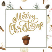 Eucalyptus eikels kerst Kaart Cadeaulabel