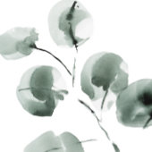 Gedempte Groene Eucalyptus Geschreven Modern Dank  Ronde Sticker