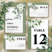 Tak met groen en witte bloemen bruiloft kaart