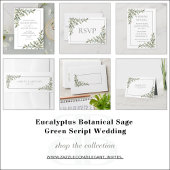 Eucalyptus Botanische Wijze Groene Bruiloft RSVP Uitnodiging Briefkaart