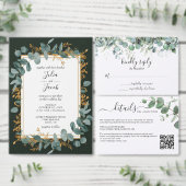 Eenvoudige Eucalyptus Greenery bruiloft Menu (Personaliseer de collectie van deze zelfstandige maker.)