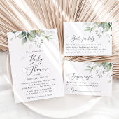 Greenery, Eucalyptus Leaves, Boho, Baby shower All In One Uitnodiging