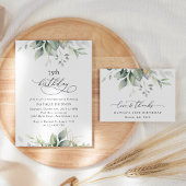 Greenery, Eucalyptus Leaves, Boho, Sweet 16 Kaart