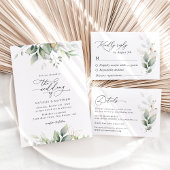 Greenery, Eucalyptus Leaves, Boho, Table Numbers Kaart