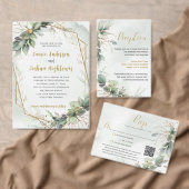 Eucalyptus Leaves Wedding Save the Date (Personaliseer de collectie van deze zelfstandige maker.)