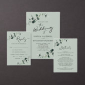 Begroting helemaal in één eucalyptus Sage Wedding  Flyer (Personaliseer de collectie van deze zelfstandige maker.)