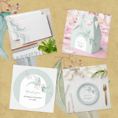 Elegante Groen-Grijs Eucalyptus Waterverf Art Kaart