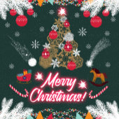 Evergreen vreugde van de kerst reclamebord met voetstuk