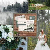 Evergreen Mountain Mist Rustic Winter White Grey Wijn Etiket