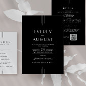 EVERLY Moderne Art Deco Zwart-wit bruiloft Servet