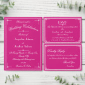 Modern magenta monogram + NaamManuscript Elegant C Bedankdoosjes (Personaliseer de collectie van deze zelfstandige maker.)