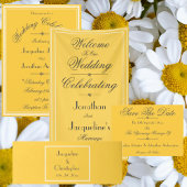 Eenvoudig Elegant Zonneschijn Geel Script Naam Bru Bedankdoosjes