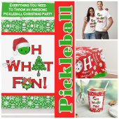 Pickleball Kerst Rood en Groen Ornament Plaid Inpakpapier Vel