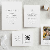 Elegant script Minimale foto bruiloft Bedankkaart