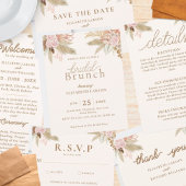 Exotische moderne Boho tropische bruiloft Informatiekaartje