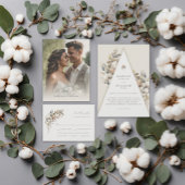 Unieke monogram moderne boho bruiloft kaart