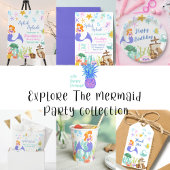 Paarse Zeemeermin Schalen Partij Papieren Bordje