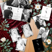 Invitación Tríptica Exquisite Minimalist Black Whi Drieluik Uitnodiging