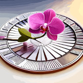 Exquisite roze orchidee Rests op zilver Bord Leggings