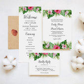 Waterverf Tropical Floral bruiloft gunst dank u Ronde Sticker