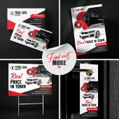 Opvallende autodealer autoverhuur flyer