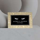 Wimpers met Gold Glitter Salon Aftercare Kaart Visitekaartje