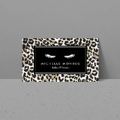 Wimpers met Leopard Print Afspraakkaart Afsprakenkaartje