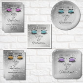 Fabulous 50 Black Periwinkle Glam Eyes Onderzetter