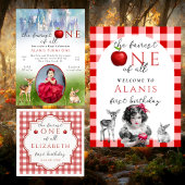 Sprookjesprinses Fairest One Red Plaid Verjaardag Papieren Bordje