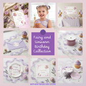 Fairy Princess Unicorn Girl 1st Birthday Kaart