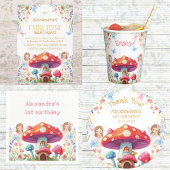 Fairy eerste bloemenmeisje 1e verjaardag Dank u Ronde Sticker