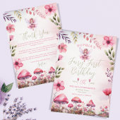 Fairy eerste verjaardag betoverde bos dank u kaart