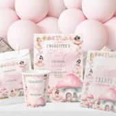 Fairy Mushroom House Pink Birthday Gifts Reclamebord Met Voetstuk