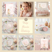 Pink Glitter Sparkles Verjaardag van het Meisje Grosgrain Lint