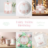 Gelukkige Verjaardag Roze Lint Meisjes Tweeling Ve