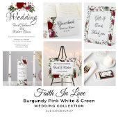 Elegant Waterverf Floral Burgundy Blush Wedding Ronde Sticker