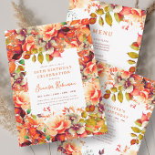 Herfst Herfst Waterverf Bloemen 50ste Verjaardag Kaart