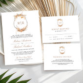 Herfst Herfst Wildflower Crest Wedding Kaart