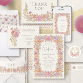 Herfst Wildflowers Kreeft Krans Monogram Huwelijk Servet